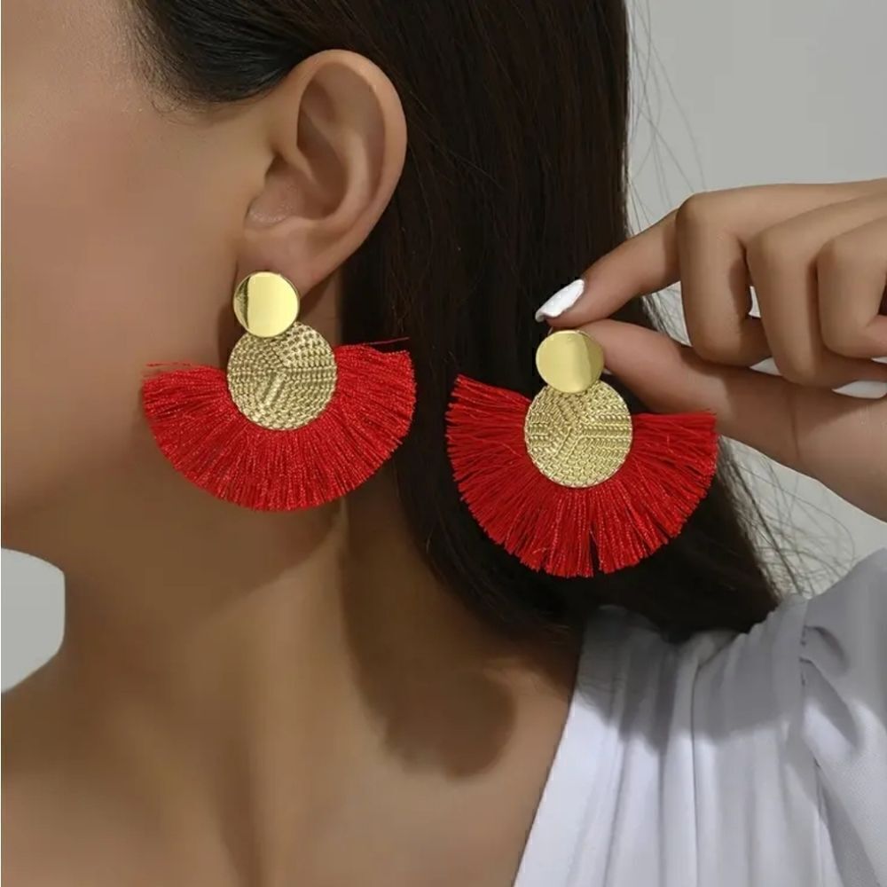 Handmade Colorful Tassel Dangle Earrings
